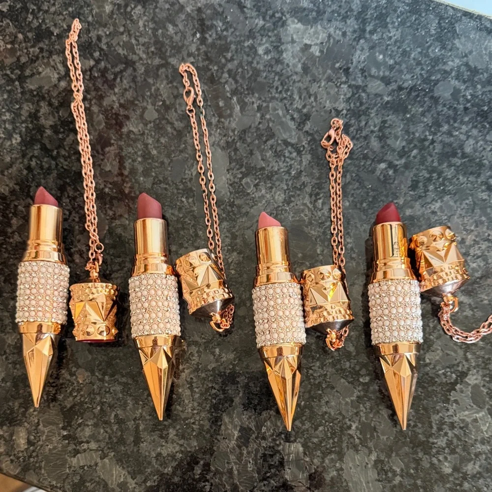 Rose Gold Spike Pendant Necklace with Crystal Pavé Accent - Women Jewelry